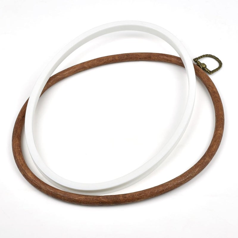 Celley Embroidery Hoops, Oval Wood-Look, 3 Pcs (Wood-Look, 7.3 X 5.8 Inches) - Image 4